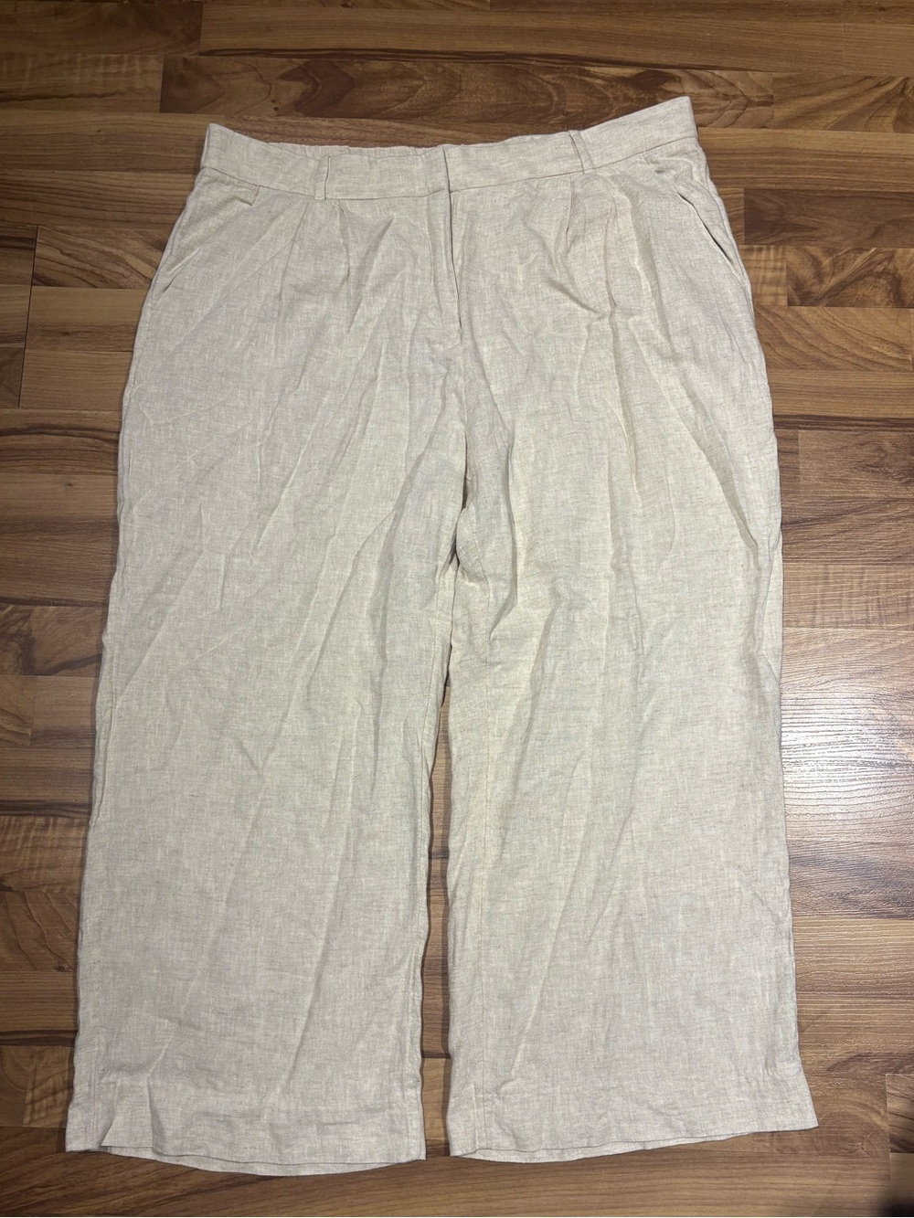 Abercrombie & Fitch Linen Blend Cropped Pant Size 34 Summer Lightweight Neutral